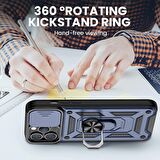 Gpack Apple iPhone 13 Pro Max Kılıf Tank Aramid Sürgülü Vega YüzüklüNano 