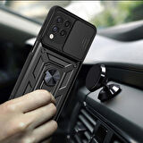 Gpack Samsung Galaxy M32 4G Kılıf Tank Aramid Sürgülü Vega YüzüklüNano 