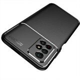 Smcase Xiaomi Redmi Note 11 5G Kılıf Kamera Korumalı Karbon Dokulu Silikon