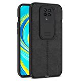 Smcase Xiaomi Redmi Note 9s Kılıf Lensi Kamera Korumalı Deri Dokulu Silikon