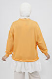 2 İplik Kumaş Önü Taş Detaylı Sweatshirt