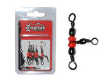 Captain 5129 Üçlü Boncuklu T Fırdöndü 6lı Paket Black Nikel 4x6