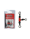 Captain 5129 Üçlü Boncuklu T Fırdöndü 6'lı Paket Black Nikel 5x7