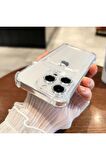 iPhone 13 Pro Uyumlu Şeffaf Kartlıklı Silikon Kılıf Anti Shock Hava Yastıklı Kılıf Kap Kartvizitli