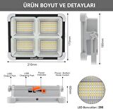 Seyyar Solar Led Projektör Cata 200w Güneş Enerjili Portatif Led Işık Taşınabilir Sokak Aydınlatması