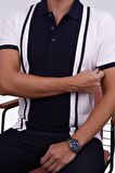 Beyaz Lacivert Çift Renkli Polo Tişört