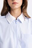 DeFacto Relax Fit Fermuarlı Poplin Uzun Kollu Tesettür Gömlek Tunik C7826AX24SMBE745