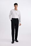 DeFacto Slim Fit Dar Kesim Polo Yaka Çizgili Uzun Kollu Gömlek B6487AX24SPWT34
