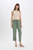 DeFacto Straight Fit Çift Cepli Yüksek Bel Düz Paça Modal Kumaş Pantolon E5962AX25SPGN460