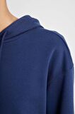 DeFacto Relax Fit Kapüşonlu Kanguru Cepli Kalın Basic Düz Sweatshirt W1240AZ24WNNV42