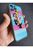 İPhone 13 Pro Uyumlu Looney Tunes Tasarım Tuşları Renkli Telefon Boyun Askılı Set Kılıf