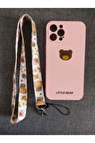 İPhone 13 Pro Max Uyumlu Little Bear Tasarım Telefon Boyun Askılı Set