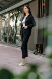 Barbora Keten Günlük İkili Takım Elbise Pantolon Gömlek msln21siyah3