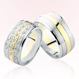 Harem Altın Üç Sıra Taşlı Altın Alyans 1406