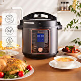 Karaca Cooker 2in1 6L Çok Amaçlı Basınçlı Pişirici Akıllı Elektrikli Düdüklü Tencere ve Airfryer Matt Black