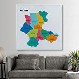 Harita Sepeti Malatya İli ve İlçeler Haritası Dekoratif Kanvas Tablo 1409