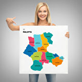 Harita Sepeti Malatya İli ve İlçeler Haritası Dekoratif Kanvas Tablo 1409