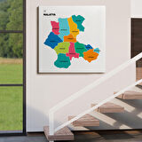 Harita Sepeti Malatya İli ve İlçeler Haritası Dekoratif Kanvas Tablo 1409