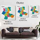 Harita Sepeti Malatya İli ve İlçeler Haritası Dekoratif Kanvas Tablo 1409