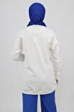 2 İplik Kumaş Kolu Bağlama Detaylı Sweatshirt