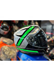 Fr 913 HASTE( SİYAH YEŞİL ) GÜNEŞ VİZÖRLÜ KASK