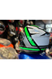 Fr 913 HASTE( SİYAH YEŞİL ) GÜNEŞ VİZÖRLÜ KASK
