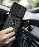 Gpack Xiaomi Redmi 10 Kılıf Sert Silikon Tank Aramid Sürgülü Vega Yüzüklü