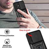 Gpack Xiaomi Redmi 10 2022 Kılıf Sert Silikon Tank Aramid Sürgülü Vega Yüzüklü