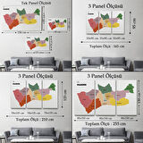 Harita Sepeti Mardin İli ve İlçeler Haritası Dekoratif Kanvas Tablo 1416