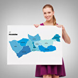 Harita Sepeti Mardin İli ve İlçeler Haritası Dekoratif Kanvas Tablo 1417