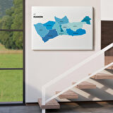 Harita Sepeti Mardin İli ve İlçeler Haritası Dekoratif Kanvas Tablo 1417