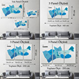 Harita Sepeti Mardin İli ve İlçeler Haritası Dekoratif Kanvas Tablo 1417