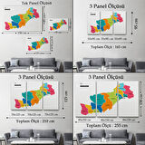 Harita Sepeti Mersin İli ve İlçeler Haritası Dekoratif Kanvas Tablo 1418