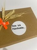 Sizin İçin Paketlendim Siyah Kalın Yazılı Yuvarlak Yapışkanlı Etiket 4x4 cm 120 adet