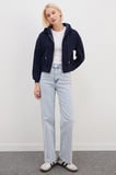 3 İplik Basic Fermuarlı Kapüşonlu Sweatshirt