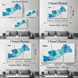 Harita Sepeti Mersin İli ve İlçeler Haritası Dekoratif Kanvas Tablo 1420