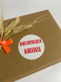 Thank You Beyaz Etiket Kırmızı Yazı Yuvarlak Yapışkanlı Etiket 5x5 cm 100 adet