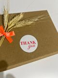 Thank You Kırmızı Yazılı Yuvarlak Yapışkanlı Etiket 3x3 cm 150 adet