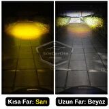 Honda Civic İES EK 1996-2000 Uyumlu Mercekli Far Ampulü Led Xenon Çift Renk Sarı-Beyaz Far Şimşek Etkili CSP Led Lamba Uzun Kısa 2 Adet Takım