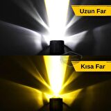 Honda Civic İES EK 1996-2000 Uyumlu Mercekli Far Ampulü Led Xenon Çift Renk Sarı-Beyaz Far Şimşek Etkili CSP Led Lamba Uzun Kısa 2 Adet Takım