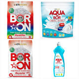 AQUABOR DOĞAL MİNERALLİ BULAŞIK TABLETİ 30 KAPSÜL+BORON TOZ DETERJAN RENKLİLER+BEYAZLAR  4 KG+1 ADET ELDE BULAŞIK