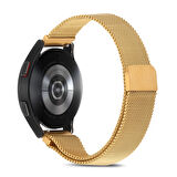 Megafox Samsung Gear Sport/S2/S4 20 mm Uyumlu Hasır Metal Kordon Mıknatıslı Tel Örgü Kayış Bileklik