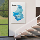 Harita Sepeti Nevşehir İli ve İlçeler Haritası Dekoratif Kanvas Tablo 1429