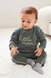 Pamuklu Gri Little Man Sweatshirt Jogger Alt Üst Takım
