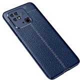 Smcase Xiaomi Redmi 10c Kılıf Kamera Korumalı Deri Dokulu Silikon  Nano Ekran Koruyucu