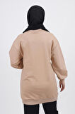 2 İplik Kumaş İnci ve Nakış Detaylı Sweatshirt