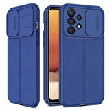 Smcase Samsung Galaxy A73 Kılıf Lensi Kamera Korumalı Deri Dokulu Silikon 