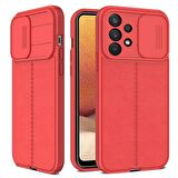 Smcase Samsung Galaxy A73 Kılıf Lensi Kamera Korumalı Deri Dokulu Silikon 