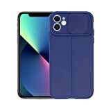 Smcase iPhone 11 Kılıf Lensi Kamera Korumalı Deri Dokulu Silikon 