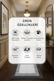 Modern Dijital Baskı Yıkanabilir Kaymaz Yolluk Halı Açık Gri